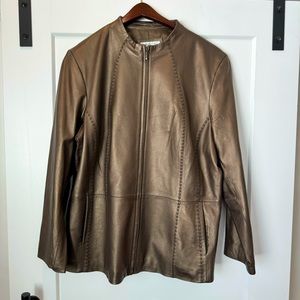 Cold water Creek size2x copper colored, leather woman’s jacket